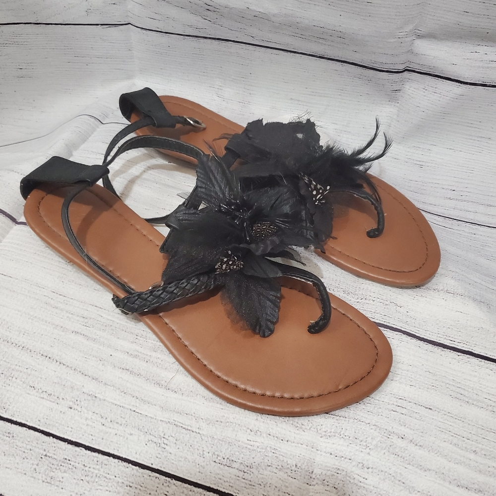 Womens feather sandals